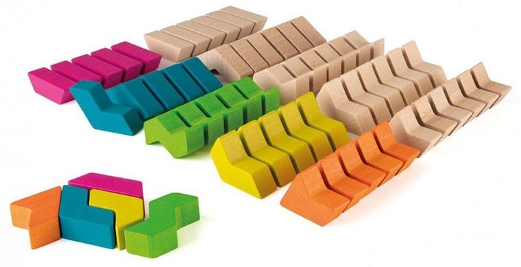 Erzi, GeoBlox, MaxiMix, klocki drewniane, 60 elementów