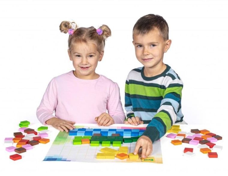 Erzi, Pixelino Maxi, układanka, drewniane klocki