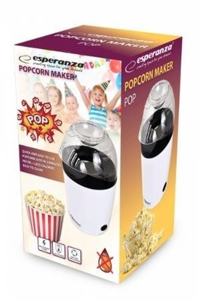 Esperanza, Pop, maszynka do popcornu, 1200W, biały, EKP006