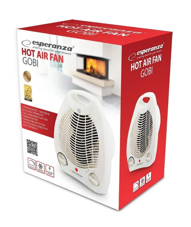 Esperanza, termowentylator, 1000/2000W, GOBI, EHH011