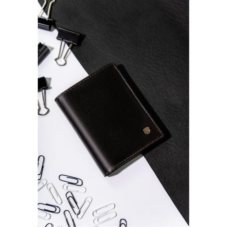 Etui na dokumenty, brązowe, skórzane, Rovicky