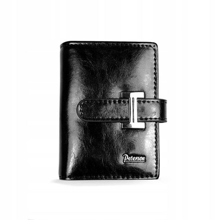 Etui na dokumenty, czarne, skórzane, Peterson