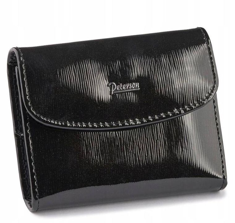 Etui na dokumenty, czarne, skórzane, Peterson