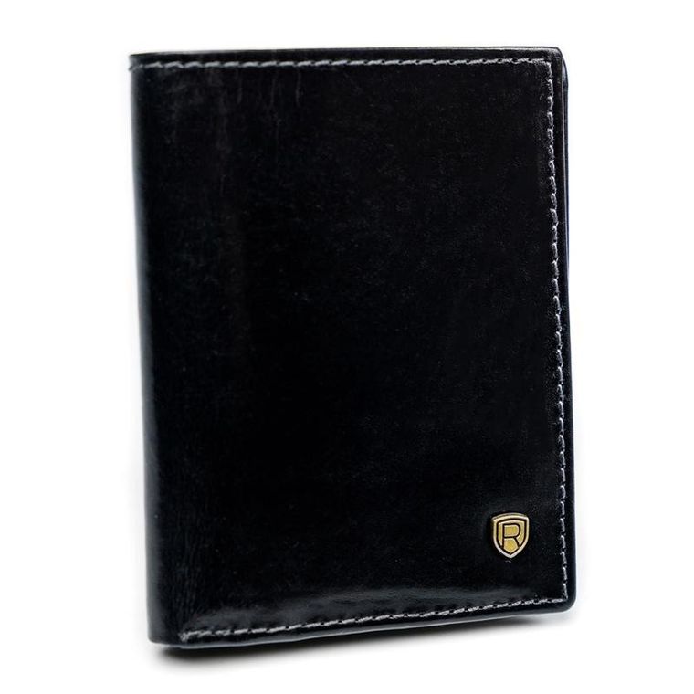 Etui na dokumenty, czarne, skórzane, Rovicky