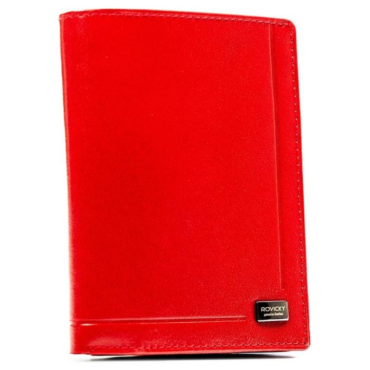 Etui na dokumenty, czerwone, skórzane, Rovicky