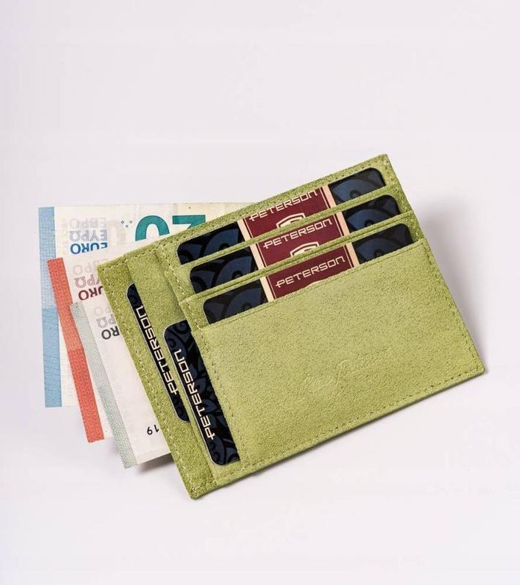 Etui na dokumenty, zielone, skórzane, Peterson