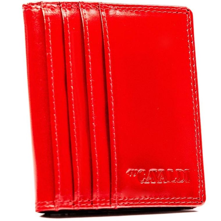 Etui na karty, czerwone, skórzane, RFID, 4U Cavaldi