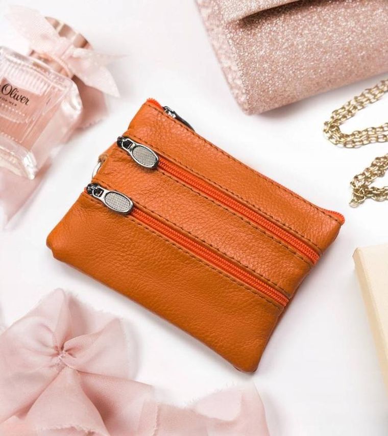 Etui na klucze, brązowe, skórzane