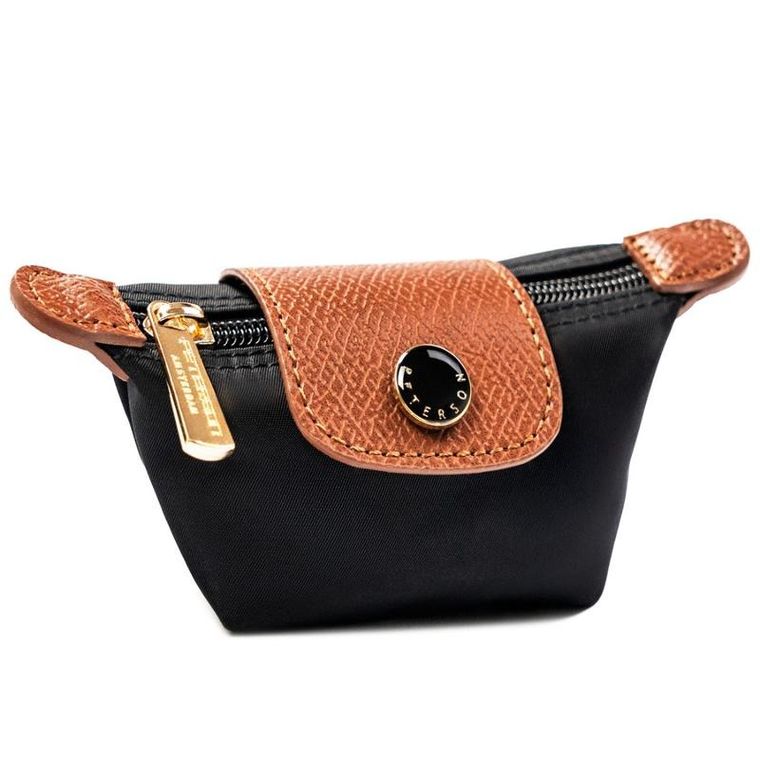 Etui na klucze, czarne, skóra ekologiczna, Peterson