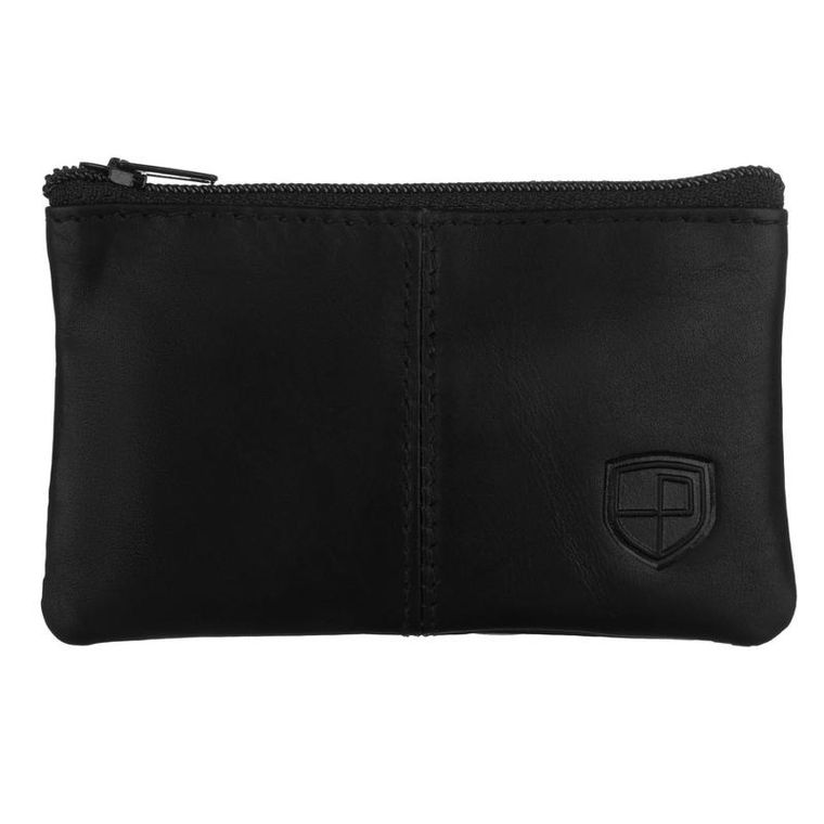 Etui na klucze, czarne, skórzane, Peterson