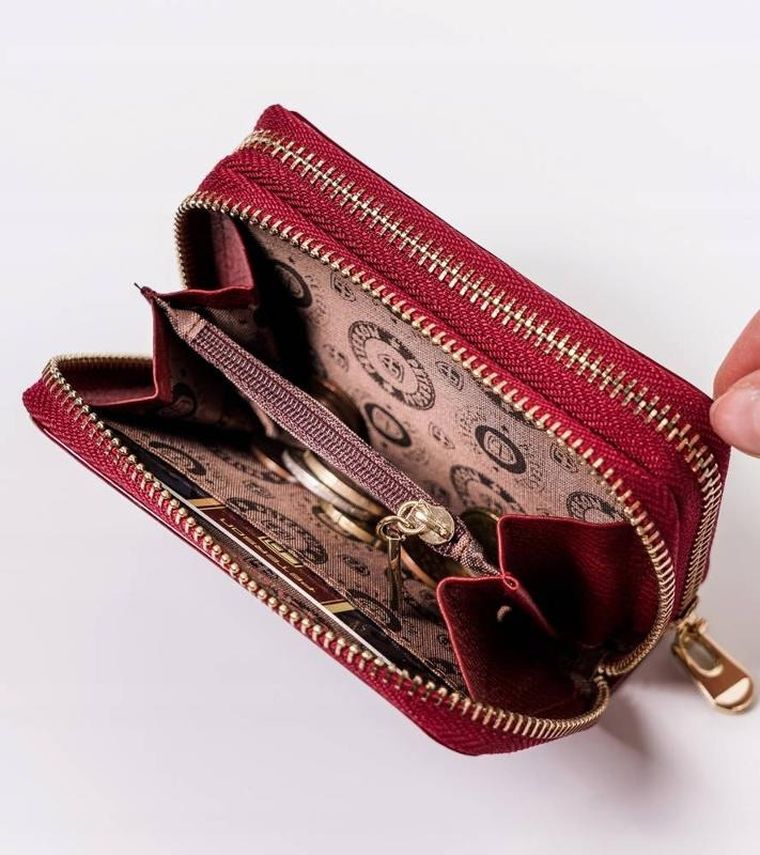 Etui na klucze, czerwone, skórzane, Peterson