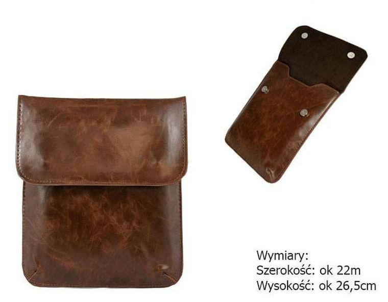 Etui na tablet, brązowe, skóra ekologiczna