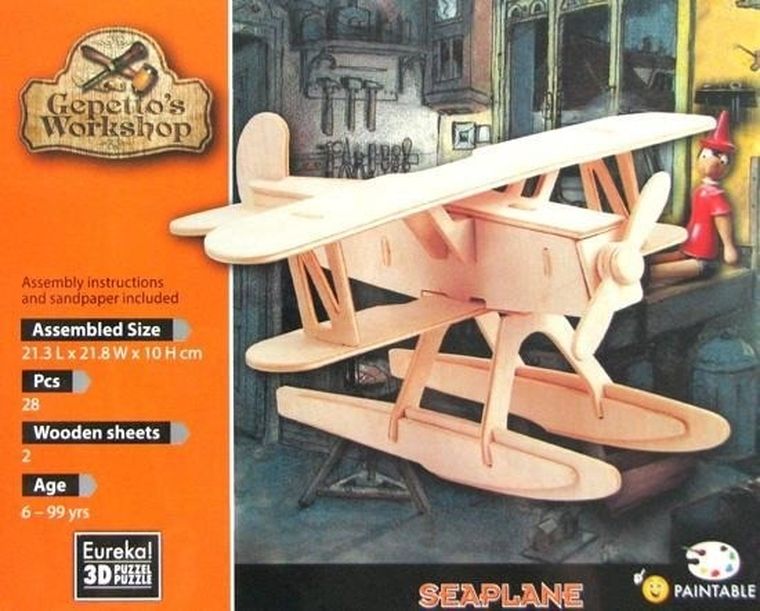 Eureka! Gepetto, Hydroplan, drewniana łamigłówka, puzzle 3D
