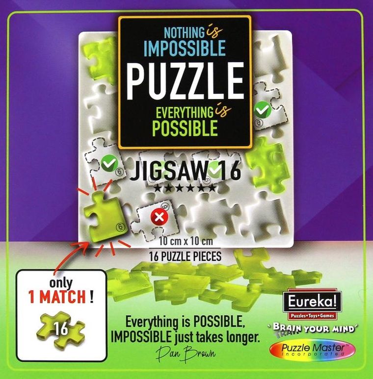 Eureka! Impossible, puzzle 3D, łamigłówka, poziom 6/6, 16 elementów