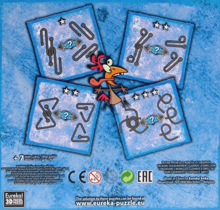 Eureka! Puzzle Mania, zestaw niebieski, łamigłówki metalowe, 4 szt.