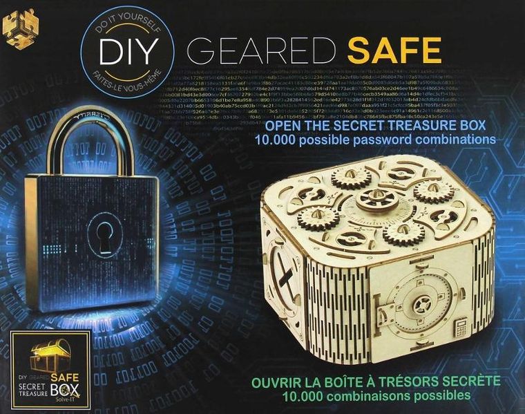 Eureka! Treasure Box, Geared Safe Secret diy, łamigłówka, poziom 3/4