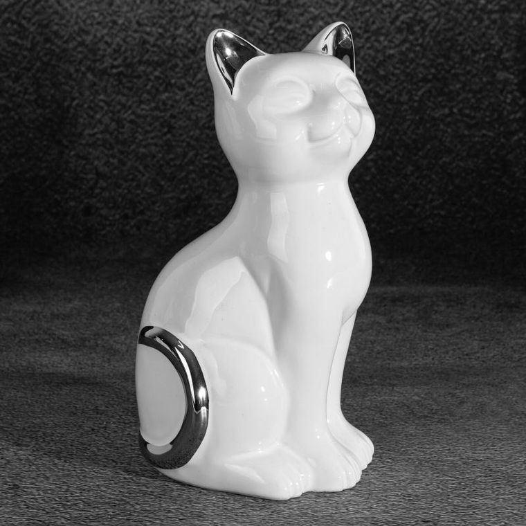 Eurofirany, figurka dekoracyjna, Cat, 11-9-20 cm, biały
