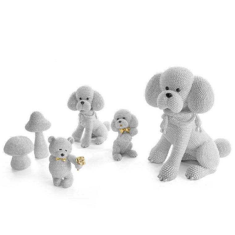 Eurofirany, figurka dekoracyjna Eldo, 8-8-9 cm, srebrny