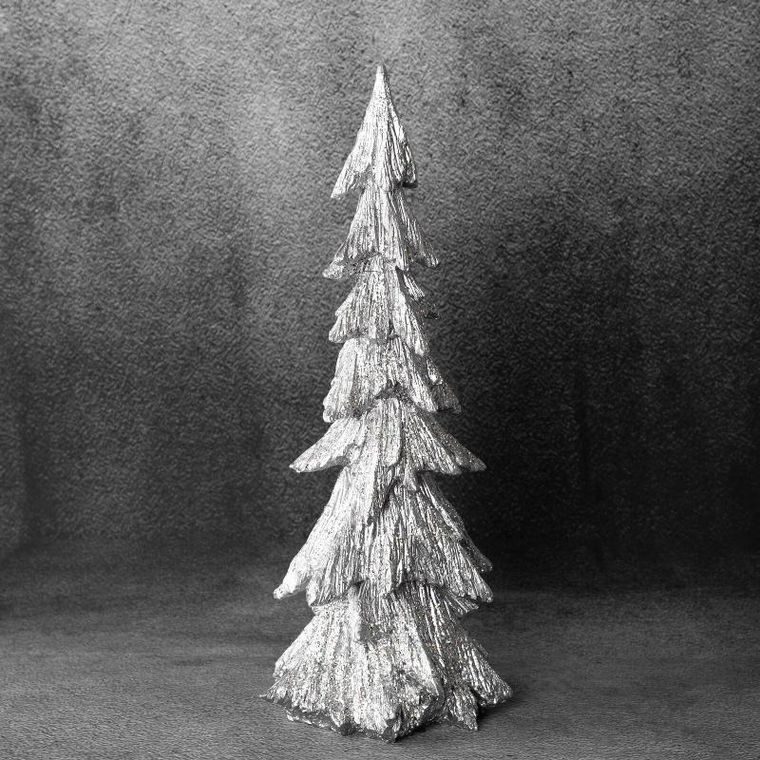 Eurofirany, figurka świąteczna, 18-16-44 cm, srebrny