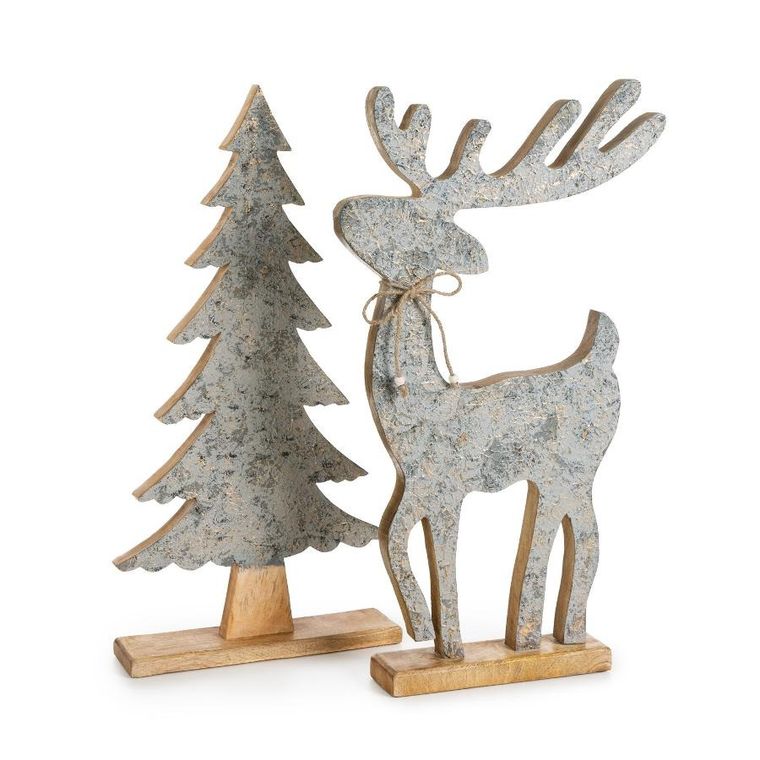 Eurofirany, figurka świąteczna, 32-8-62 cm, srebrny