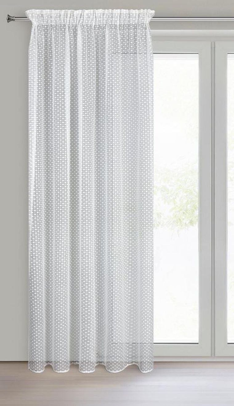 Eurofirany, firana gotowa, Alaya, na taśmie, 140-270 cm, biały