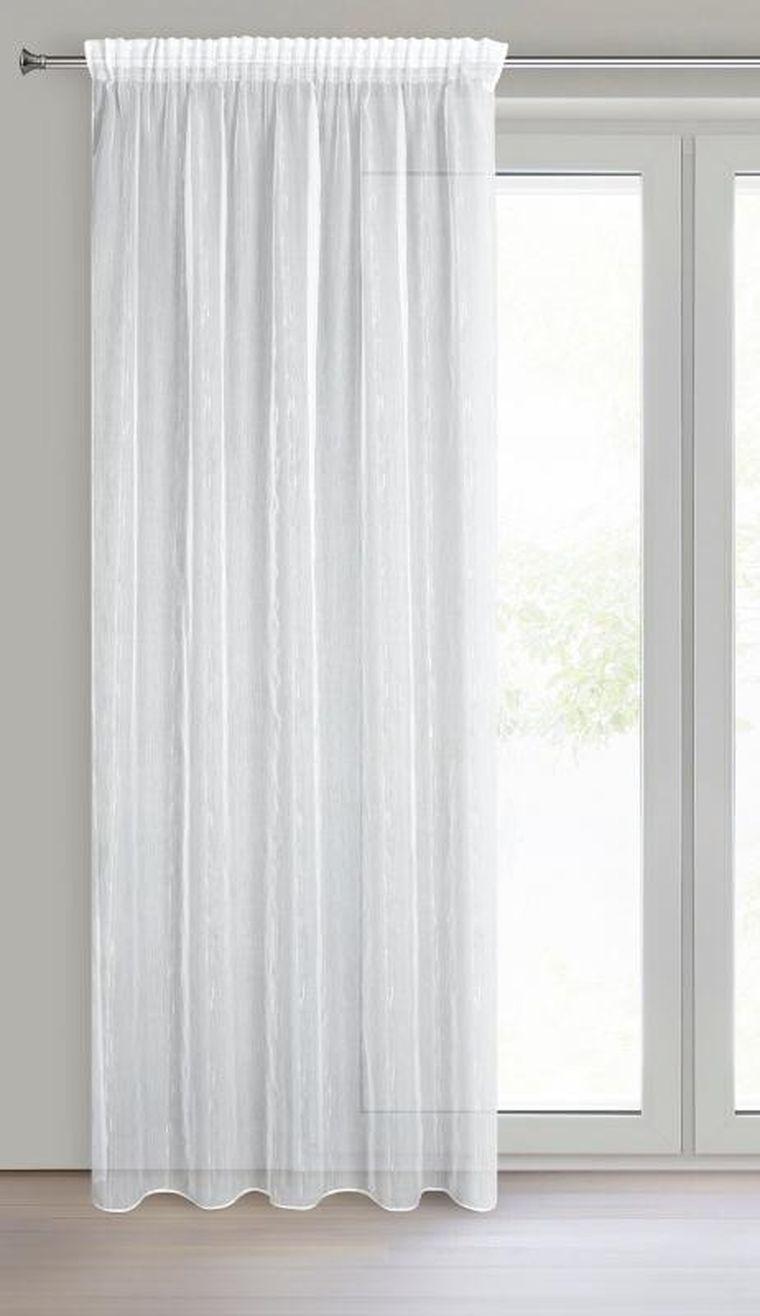 Eurofirany, firana gotowa, Alexi, na taśmie, 140-280 cm, biały
