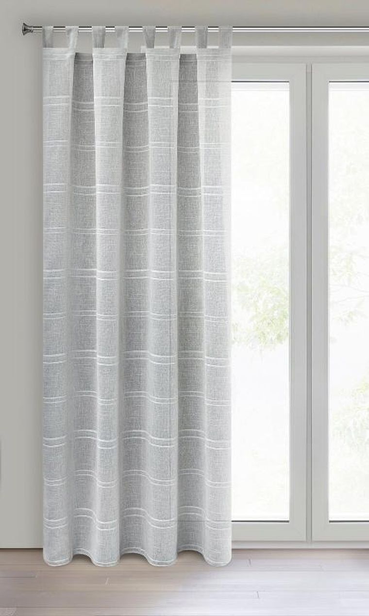 Eurofirany, firana gotowa, Arcadia, na szelkach, 140-250 cm, srebrny