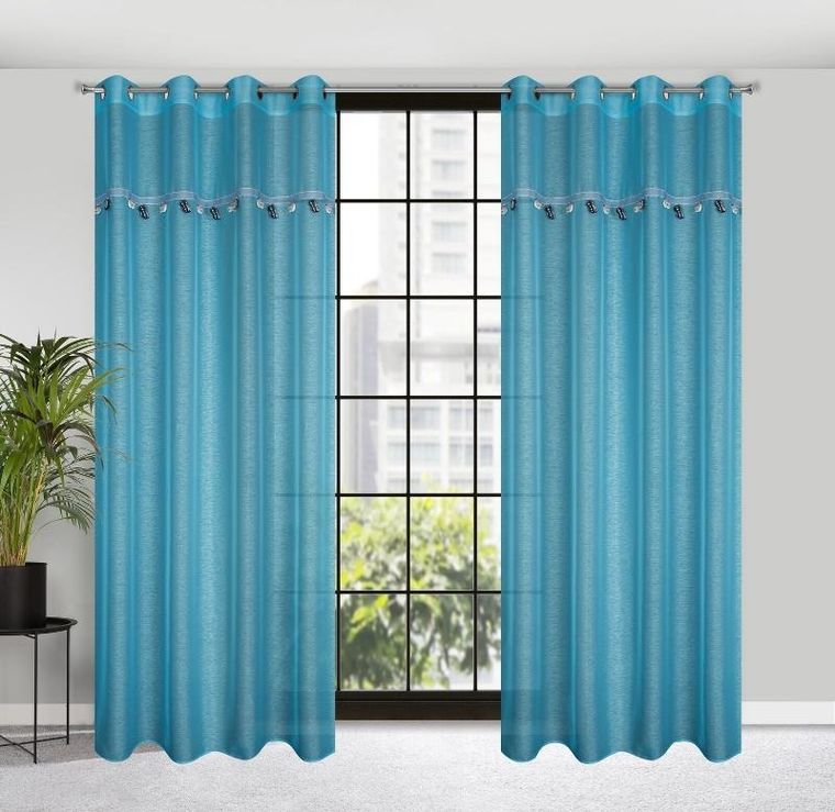 Eurofirany, firana gotowa car, 140-250 cm, niebieski