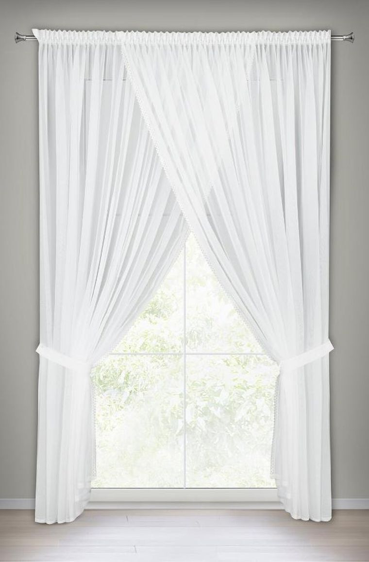 Eurofirany, firana gotowa, Caroline, na taśmie, 400-250 cm, biały