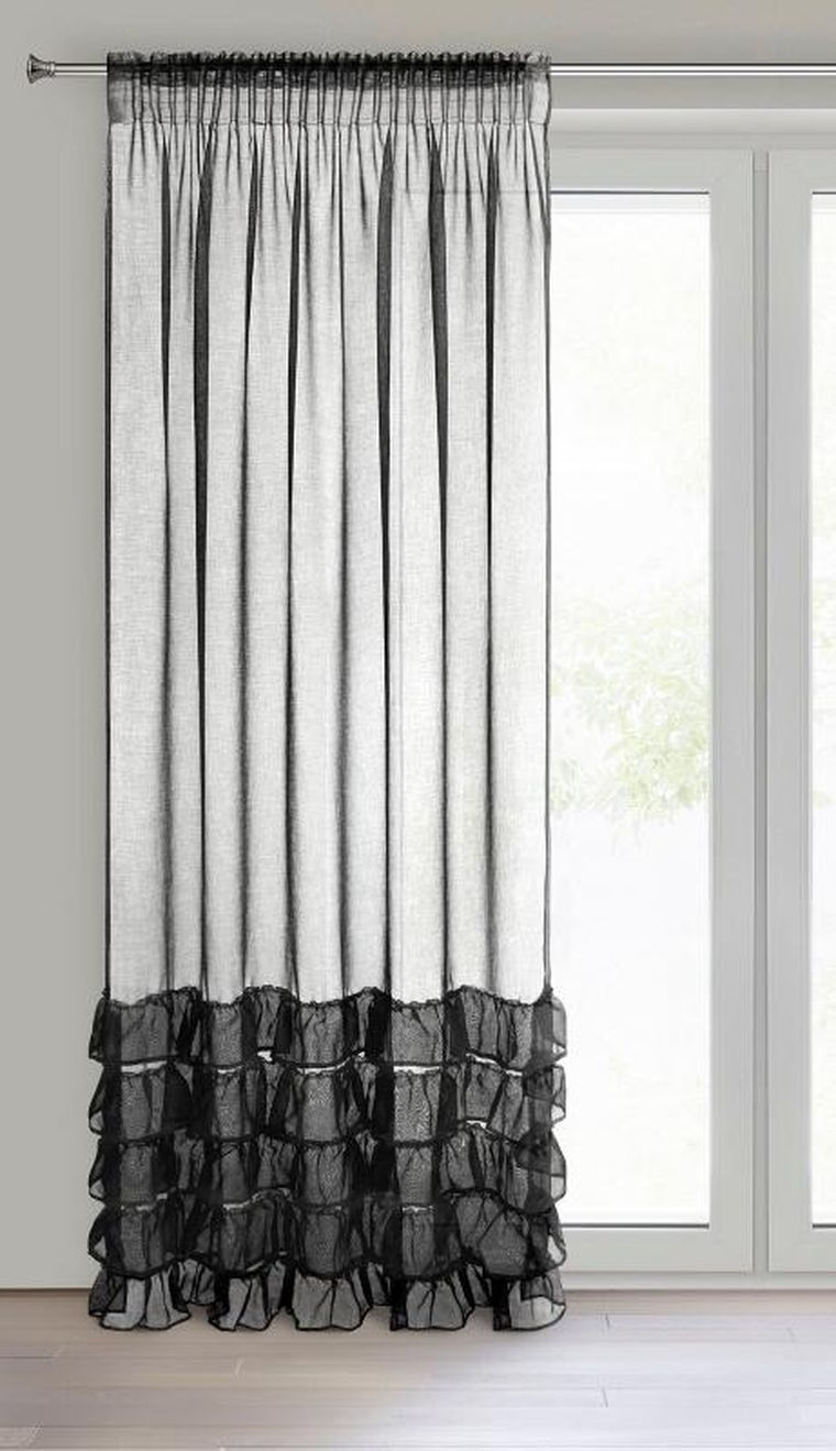 Eurofirany, firana gotowa, Dani, na taśmie, 140-270 cm, czarny