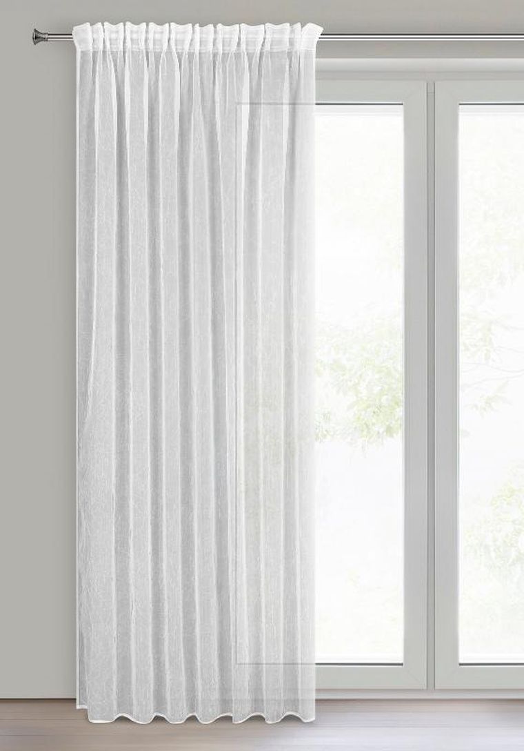 Eurofirany, firana gotowa, Elia, na taśmie, 140-270 cm, biały