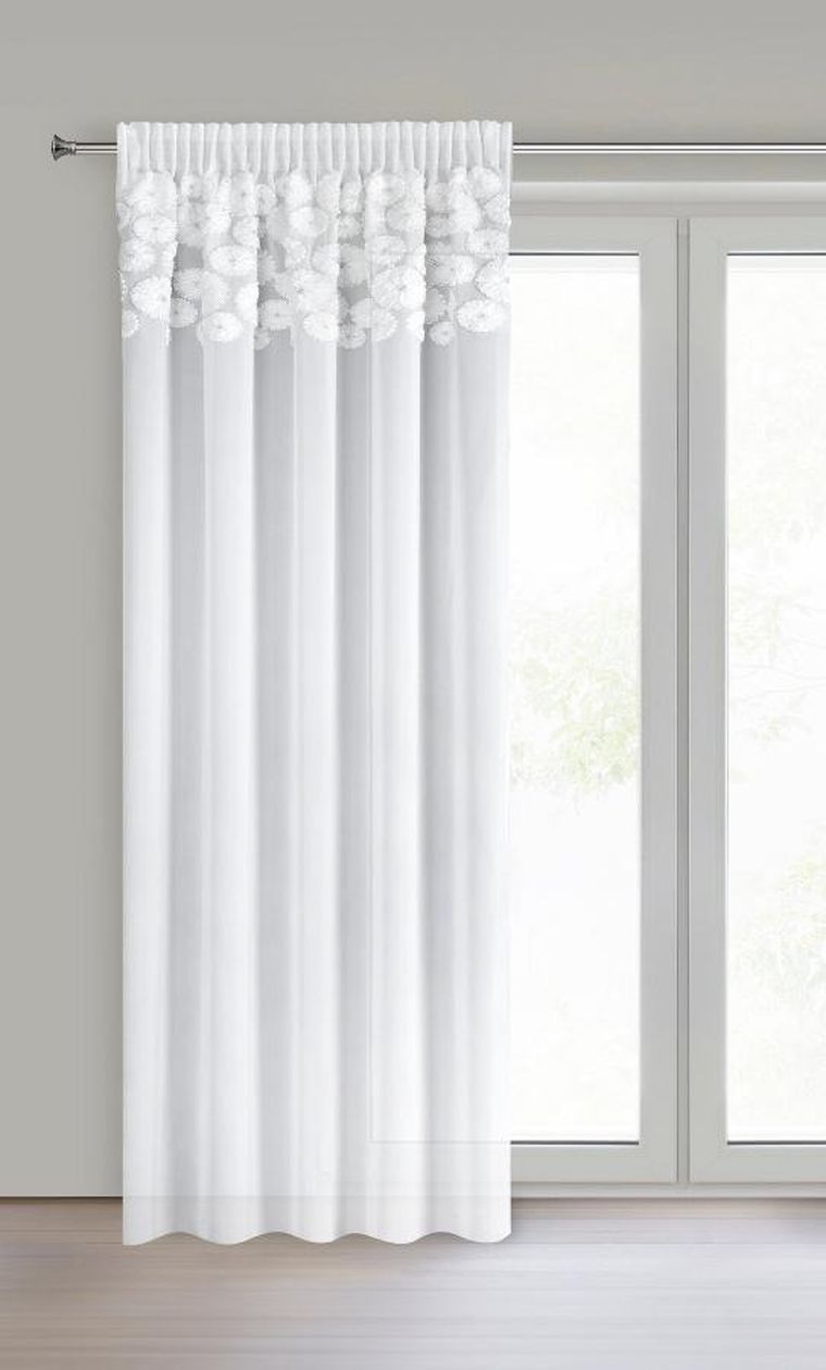 Eurofirany, firana gotowa, gisela, na taśmie, 140-270 cm, biały