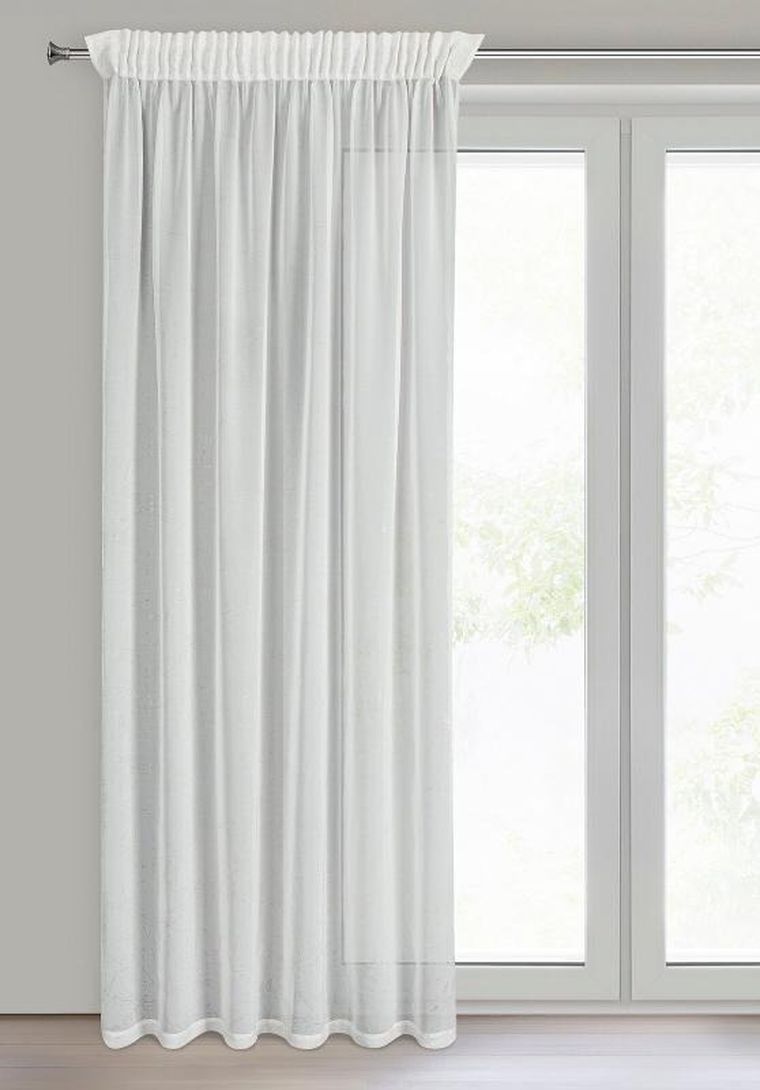 Eurofirany, firana gotowa, Hera, na taśmie, 140-270 cm, biały