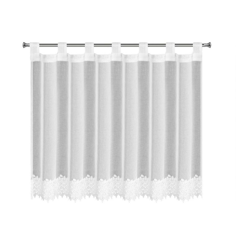 Eurofirany, firana gotowa, Hestia, na szelkach 150-70 cm, biały