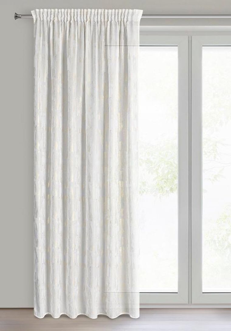 Eurofirany, firana gotowa, Ilaria, na taśmie, 140-250 cm, biały