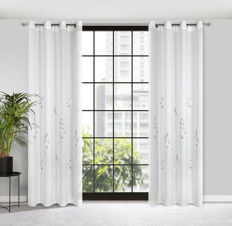 Eurofirany, firana gotowa Isabel, 140-250 cm, biały