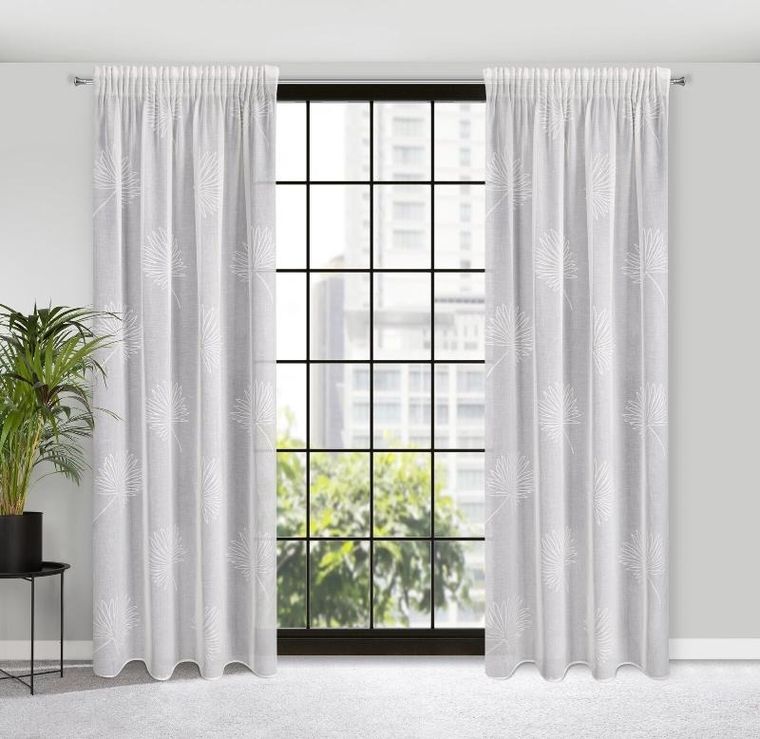 Eurofirany, firana gotowa, Jane, na taśmie, 140-270 cm, biały