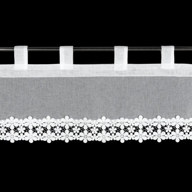 Eurofirany, firana gotowa, Kaja, na szelkach, 150-40 cm, biały