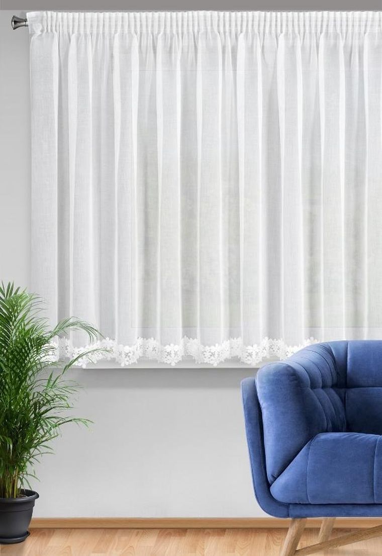 Eurofirany, firana gotowa, Kaja, na taśmie, 350-155 cm, biały