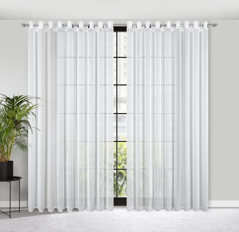 Eurofirany, firana gotowa, Kalia, 300-260 cm, biały