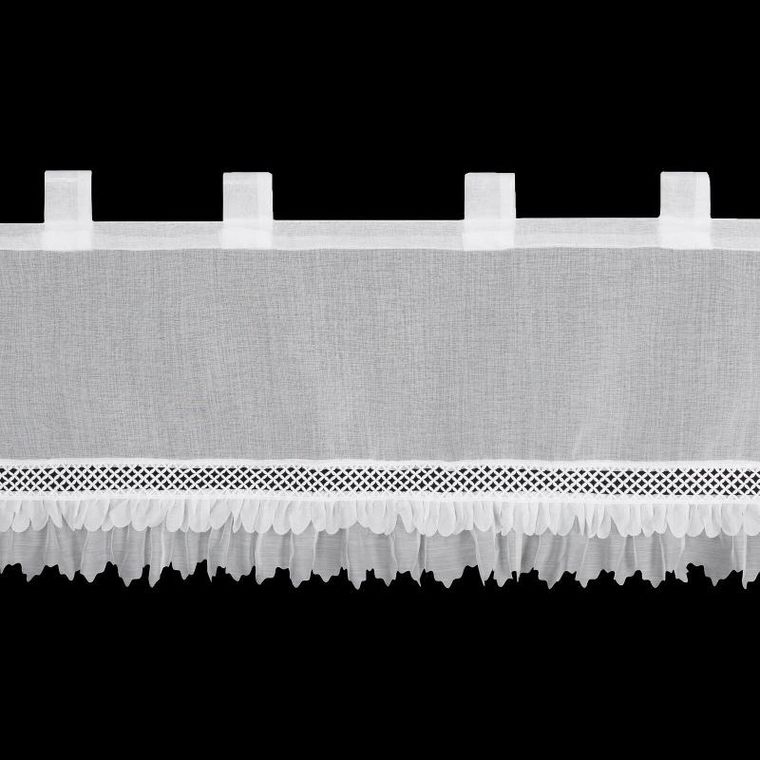 Eurofirany, firana gotowa, Katrin, na szelkach, 150-40 cm, biały