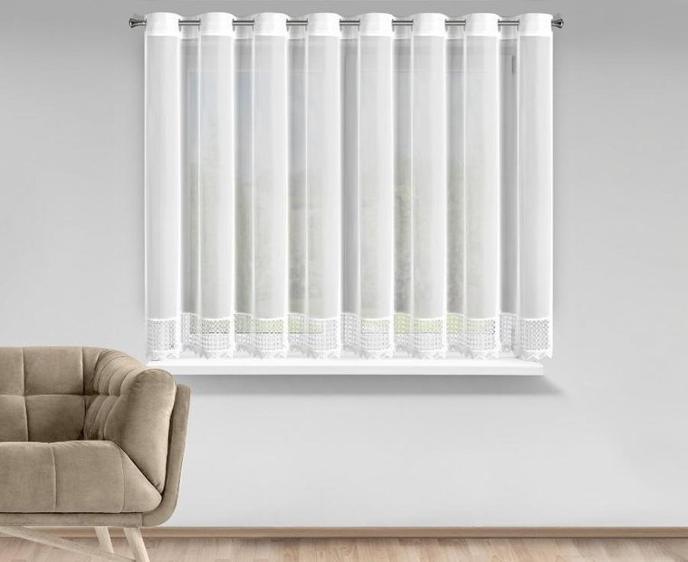 Eurofirany, firana gotowa, Katrina, 150-350 cm, biały
