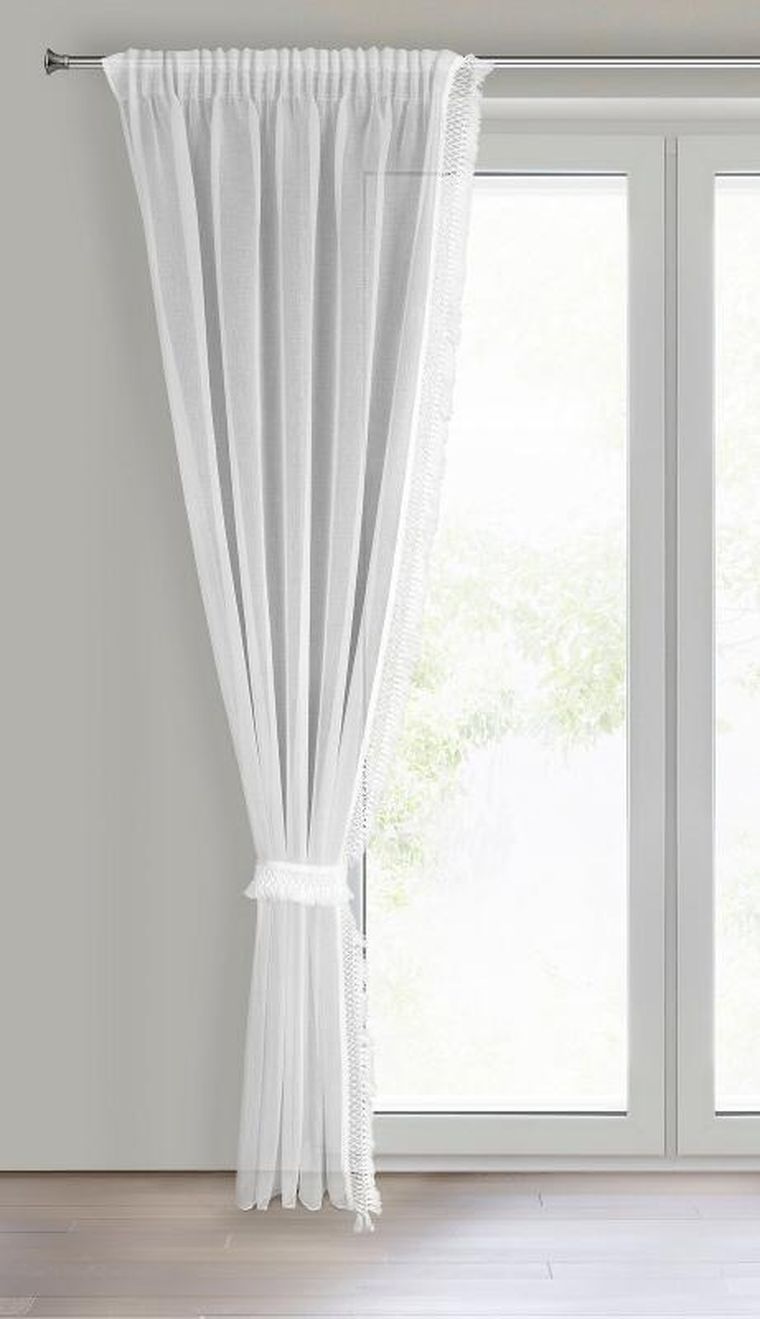 Eurofirany, firana gotowa, Kira, na taśmie, 140-270 cm, biały