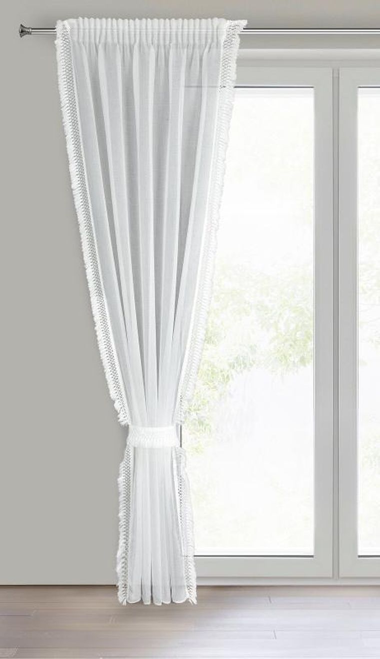 Eurofirany, firana gotowa, Kira, na taśmie, 140-270 cm, biały