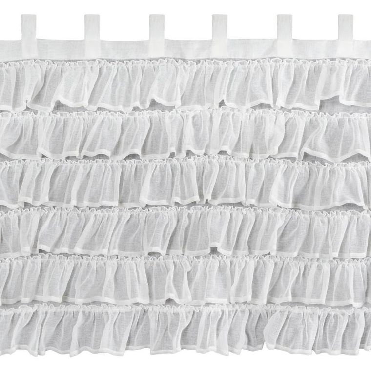 Eurofirany, firana gotowa, Lilia 2, na szelkach, 150-70 cm, biały
