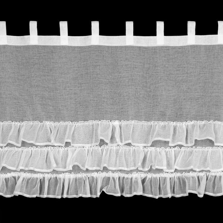 Eurofirany, firana gotowa, Lilian 2, na szelkach, 150-70 cm, biały