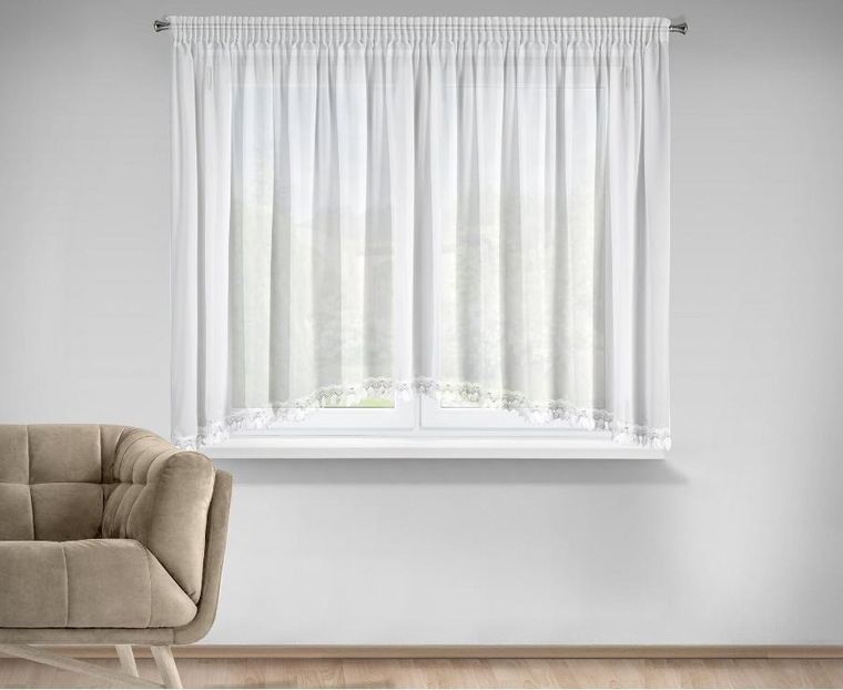 Eurofirany, firana gotowa, Loreta, na taśmie, 400-160 cm, biały