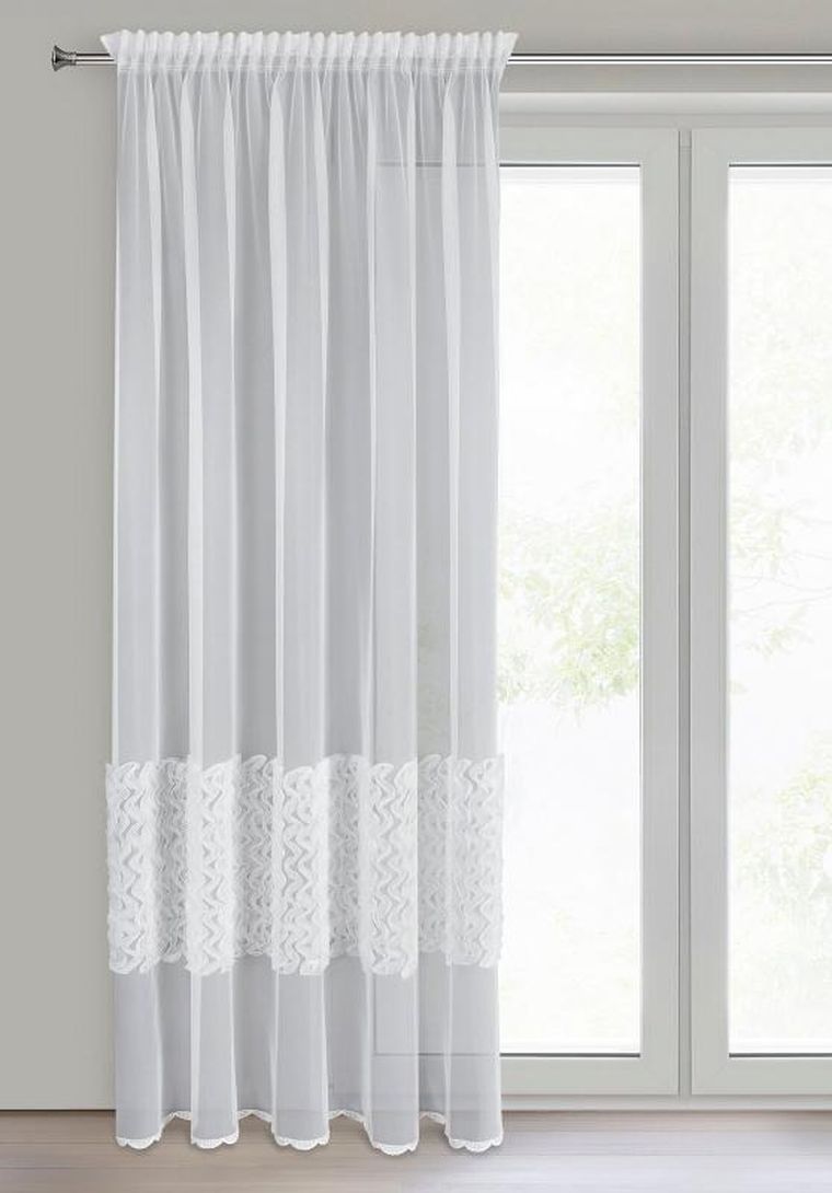 Eurofirany, firana gotowa, Loris, na taśmie, 140-270 cm, biały