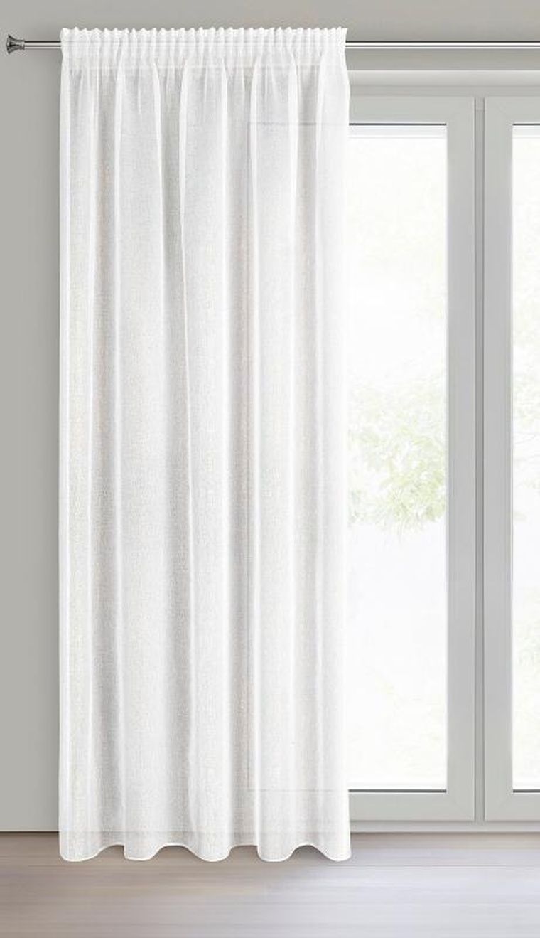 Eurofirany, firana gotowa, Lucila, na taśmie, 140-270 cm, biały