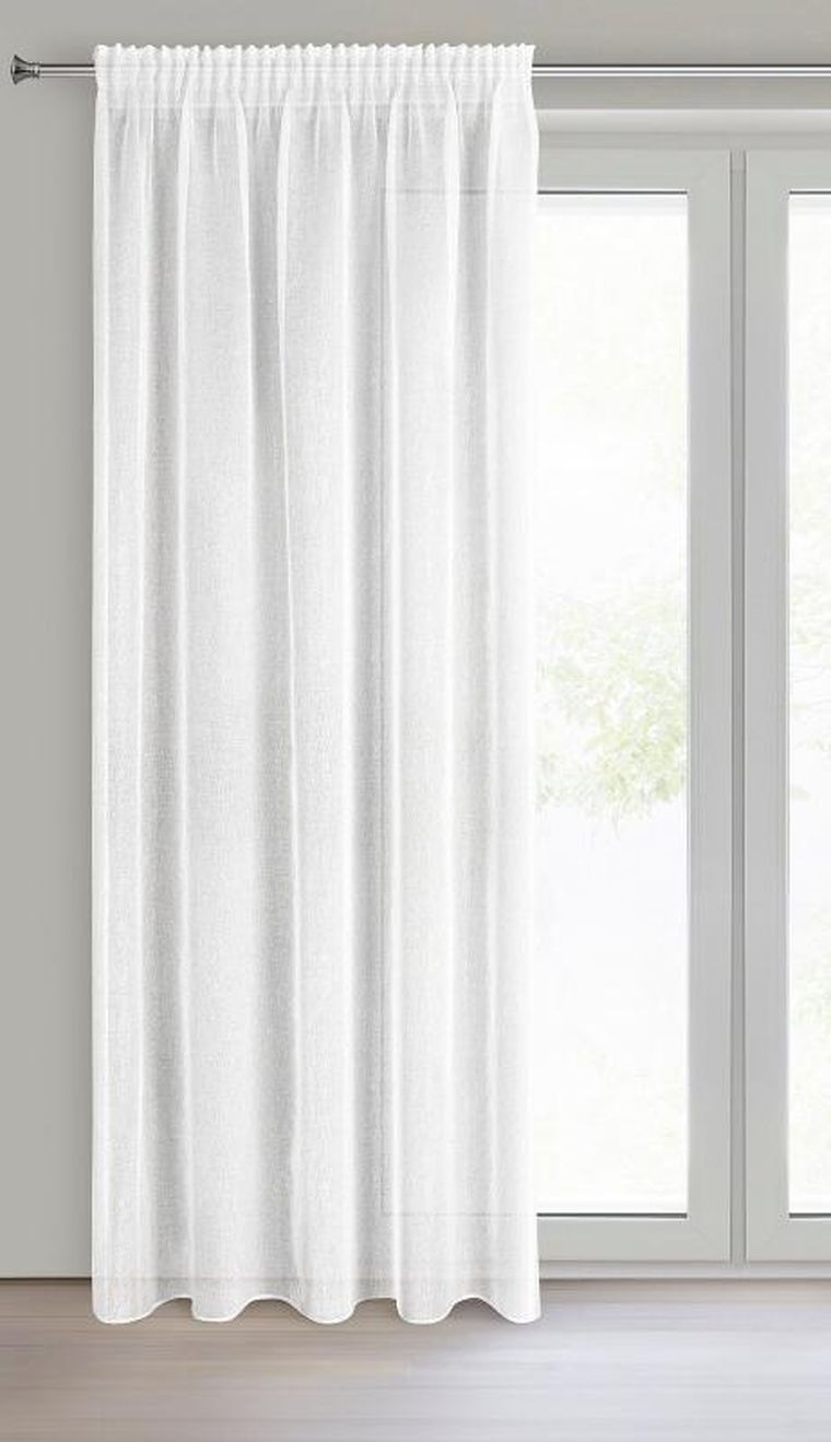 Eurofirany, firana gotowa, Lucila, na taśmie, 140-270 cm, biały